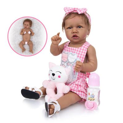 China Soft Toy KEIUMI 23 Inch Realistic Reborn Baby - Doll All Silicone Tan Skin 57CM Baby Doll Lovely For Kids Gifts Christmas Gift for sale