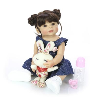 China Realistic Toy Baby 55 Cm Full Silicone Soft Body Reborn Girl - Newborn Princess Toddler Toy Doll DIY Hair Bonecas Waterproof Birthday Gifts for sale