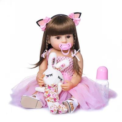 China Toy Lovely Reborn Baby Dolls Full Body Soft Silicone 55 cm Simulation Realistic Girl Doll Reborn Toys for sale