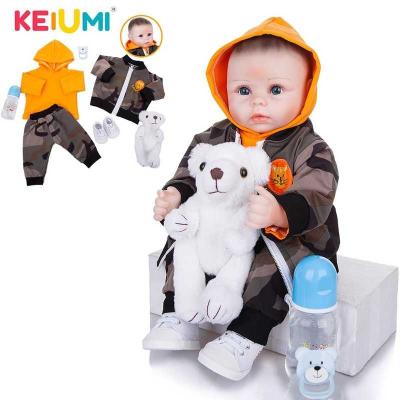 China Toy Bebe Reborn Dolls Realistic Handmade Painted Hair Boy Doll Newborn Toy 48cm Silicone Soft Cloth Soft Body for sale