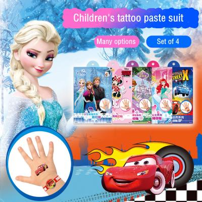 China Waterproof cute paste children's cartoon princess Aisha pattern transfer sticker tattoo for sale