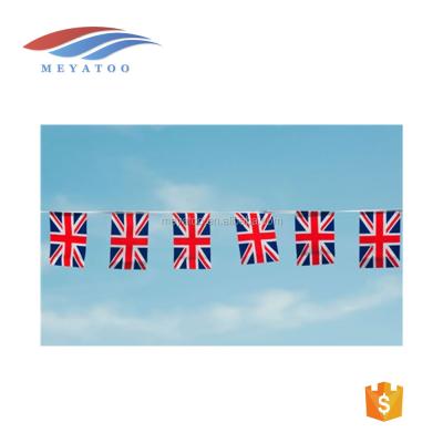 China Hot Promotional UK Hanging String Flag Custom Design Bunting Triangle Flag for sale