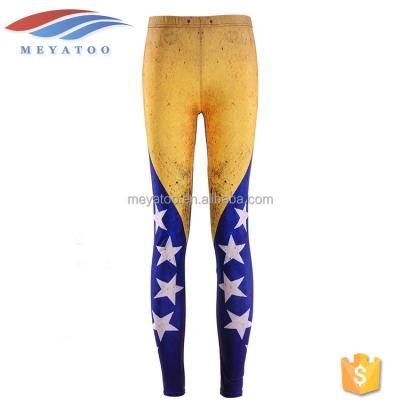 China Antibacterial Hot Sexy Venezuela Flag Country Gaiters Photo Tight Girl Churidar Sporty Gaiters For Women for sale