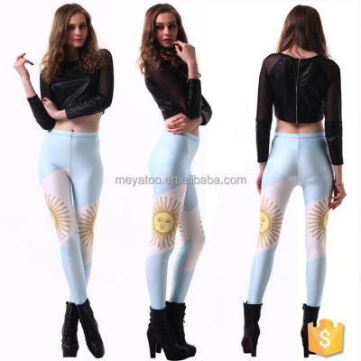 China China Manufacturer Wholesale Custom Argentina Flag Ladies Fitness Antibacterial Yoga Sports Sexy Printed Gym Leggings For Women for sale