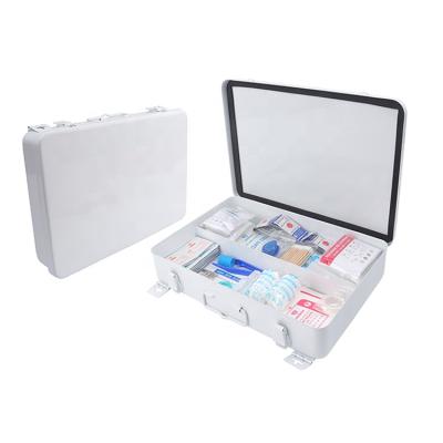 China Home 100 People Metal First Aid Kit Box Wall Mounted White First Aid Box Customize Logo First Aid Kit for sale