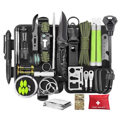 China Military First Aid Survival Kit 73 in 1 Gear SOS Survival Kit For Outdoor Camping Gift à venda