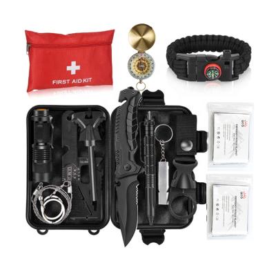 중국 Fashionable 25 in 1 Outdoor Camping Survival First Aid Survival Kit Tactical Equipment Kit Outdoor First Aid Kit 판매용