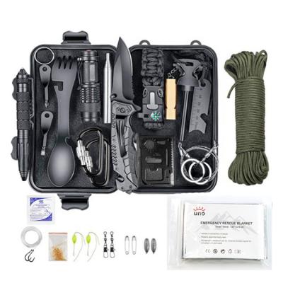 China Emergency 16 in 1 Outdoor Camping Survival Tools First Aid Survival Gear Kit Te koop