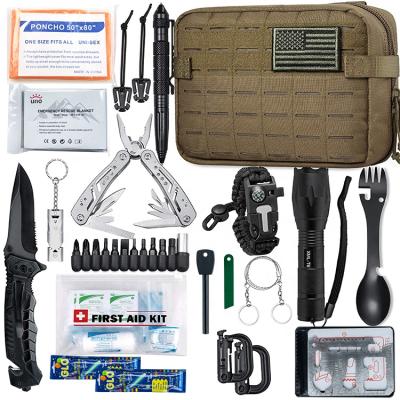 China Outdoor Aid Kit Emergency Survival Gear Kit Outdoor Camping Survival First Medical First Aid Survival Kit à venda