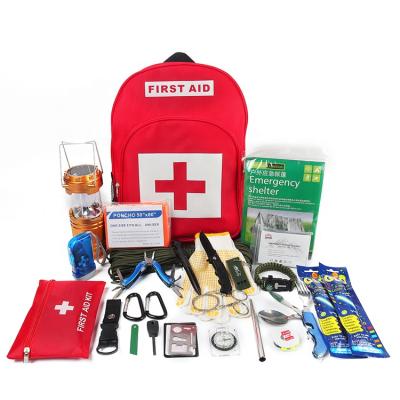 China Outdoor Camping Survival Kit Bag Medical Emergency Tools Backpack Kit Bag Traveling Sport Emergency Survival First Aid Kits Bag for sale