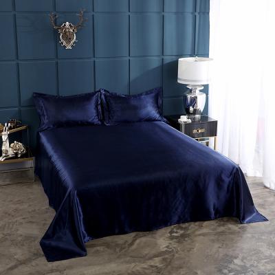 China Silk Sustainably Fitted Soft Ice Large Flat Sheets With Pillow Case for sale