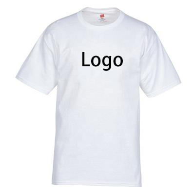 China Anti-Wrinkle Round Neck T-shirt Cotton Hot Selling White Logo 100% Custom T-Shirt for sale