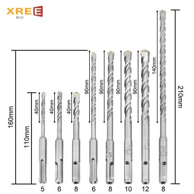 China Chrome Steel Drill Body U Shaped Groove Electric Hammer Drill 8 Piece Suit Handle Two Round Wells And Two Flutes Concrete Through The Wall Alloy Impact Drill for sale