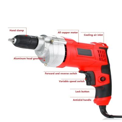 China Pistol Type Household Hand Drill 220V Electric High Power Hardwired Plug-in Multifunction Electric Spinning Suit Small Electric Drill DIY Gun for sale