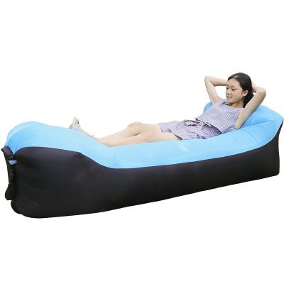 China Wholesale Outdoor Foldable 210D/210T Sun Drop Couch, Inflatable Sofa Camping Bag Lazy Air Mattress Sofa For Beach Sleeping Bag for sale