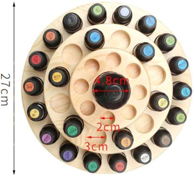 China Handmade Essential Oil Storage Organizer 360 Rotating Wooden Essential Oils Display Rack for sale