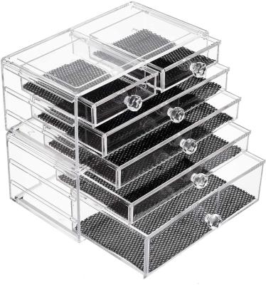 China Wholesale Custom Clear Acrylic Luxury Storage Container Box Morden Cosmetics Makeup Organizer with Drawers for sale