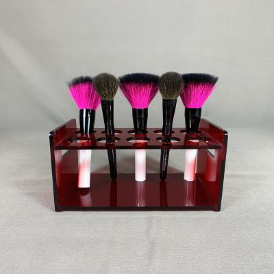 China Wholesale Handmade Makeup Brush Holder Organizer Multiple Slot Acrylic Cosmetics Brushes Storage Rack for sale