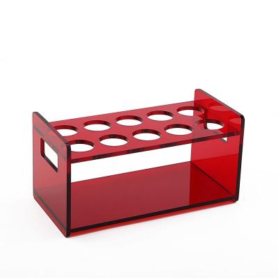 China Handmade Wholesale Red Acrylic Makeup Brush Holder Display Stand for sale