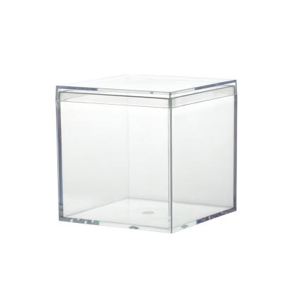 China Handmade Clear Square Acrylic PS Plastic Box Transparent Packaging Box With Lid for sale