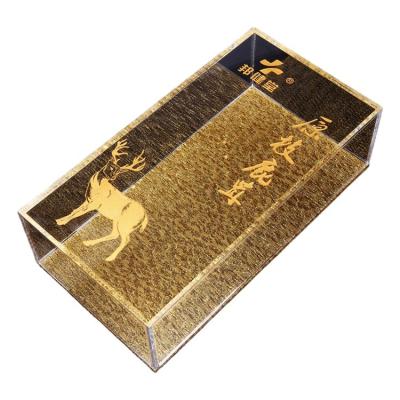 China Handmade Gold Color Cheap Acrylic Box Custom Acrylic Packing Box for sale