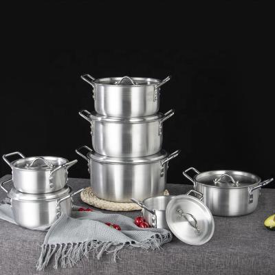 China Cheap Selling Viable Like Hot Cakes 7pcs Aluminum Pot Different Size Of Big Cooker Cooking Pot Set Deep Polishing Pan for sale