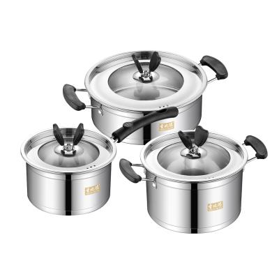 China Sustainable Pots Coocking Ware Pot Stainless Steel Cast Iron Sets Cockware Kitchen Big Cookware Set Cooking for sale