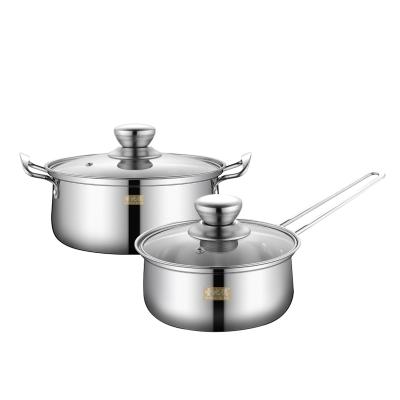 China Milk Viable Saucepan Stainless Steel Stainless Steel Kitchen Practical Casserole With Mini Four Pieces Stainless Steel Pan Set for sale