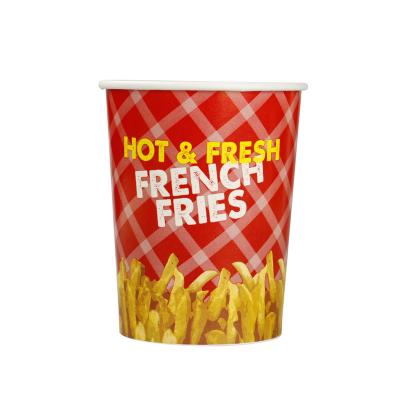 China Customized disposable french fires cups potato chips container food grade paper cups ice cream cup for sale