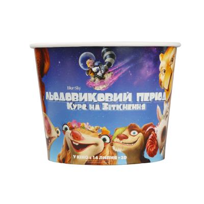 China Eco-friendly food grade paper popcorn cups 24 32 46 64 85 130 170oz custom logo paper buckets disposable food containers for sale