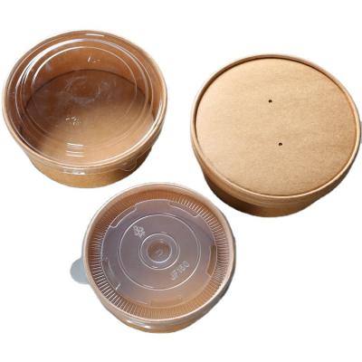 China Top quality disposable PLA coated paper salad bowl food container with lid for sale