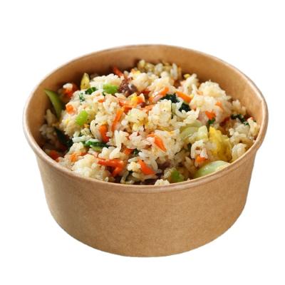 China Eco friendly kraft paper salad bowl disposable fruit salad container take away food container packaging boxes for sale