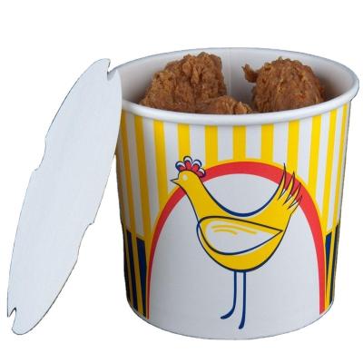 China Disposable take out fired chicken buckets paper food packaging boxes custom logo paper popcorn cups for sale