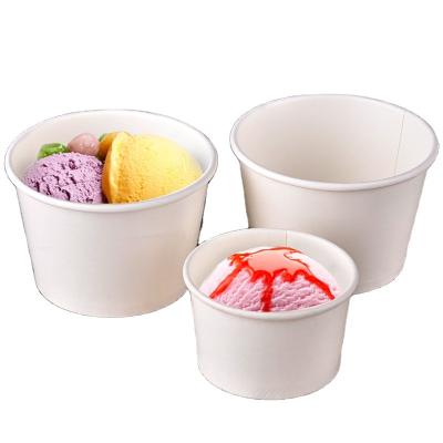 China Hot selling eco-friendly disposable ice cream cups frozen yogurt leakproof ice cream container paper cups with lids for sale