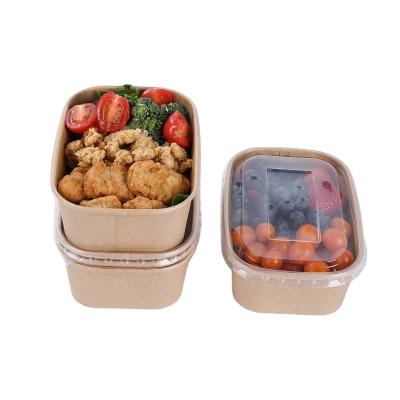 China Manufacturer eco-friendly kraft paper bowl salad box take out food packaging boxes pla coating salad bowl for sale