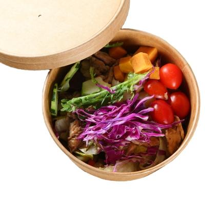 China Wholesale disposable paper salad bowl take away food container all kinds of size kraft bowl for sale