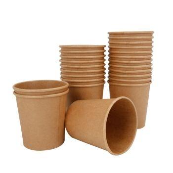 China High quality Eco-friendly disposable hot soup paper bowls kraft paper soup cup with lid for sale