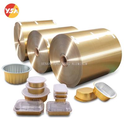 China Medicine Packaging Aluminum Alloy 8006 8011 8079 8021 Gold Aluminum Foil Jumbo Roll For Food Containers for sale