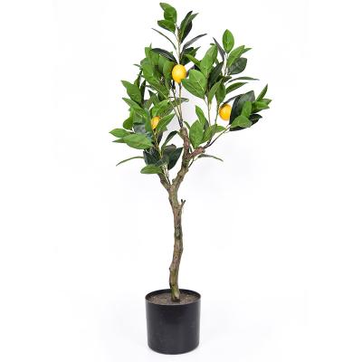 China High Simulation Fruit Bonsai Plant Indoor Outdoor Natural Green Artificial Lemon Tree Miniature Decoration Porcelain for sale