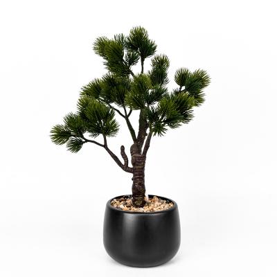 China Wholesale 38cm Small Buy Indoor Decoration Artificial Pine Bonsai Potted Indoor Outdoor Artificial Trees For Sale for sale