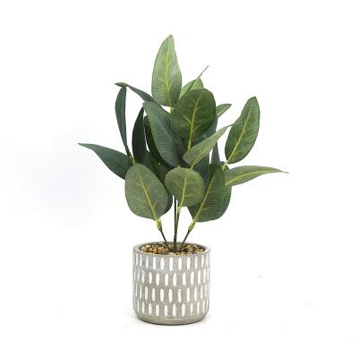 China High Quality Customizable Indor Decoration Fake Greenery Potted Eucalyptus Leaves Artificial Plants Bonsai Office Decor for sale