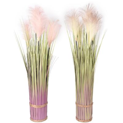 China High Quality Customized Potted Artificial Grass Onion Bonsai Tubular Grass Indoor Outdoor Decoration Fake Grass for sale