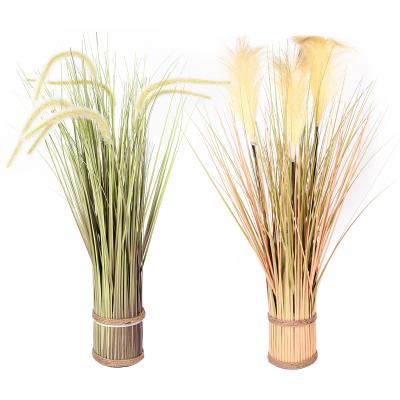 China Artificial Green Bristlegrass Plant Home Decor Living Room Decor Dogtail Onion Bonsai Indoor Outdoor Grass In Pots for sale