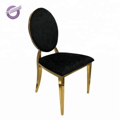 China ZY00180 Modern Black Round Back Velvet Chair Banquet Dining Outdoor Stainless Steel Chair for sale