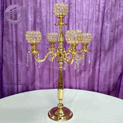 China ZT02220 weddings wedding decoration table centerpieces tall golden 5am candelabra for sale