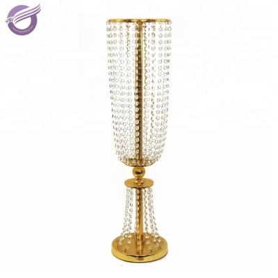 China Home Metal Iron Centerpiece Decoration Wedding ZT40240 Crystal Flower Stand for sale