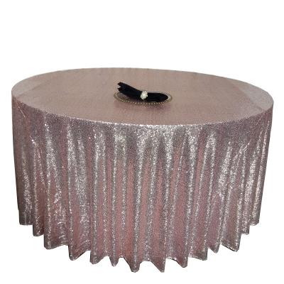 China TX28043 Waterproof Wedding Decoration Rose Gold Sequin Wholesale Tablecloths for sale