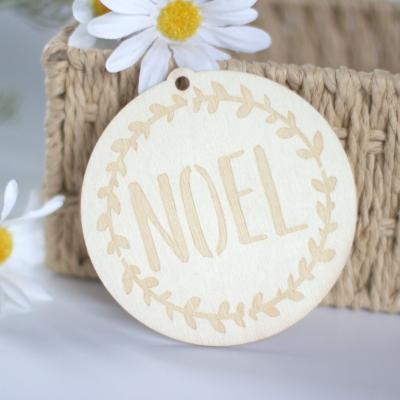 China Europe Custom Laser Cut Unfinished Wood Slices Christmas Round Craft Wooden Hanging Signs DIY Circles for sale