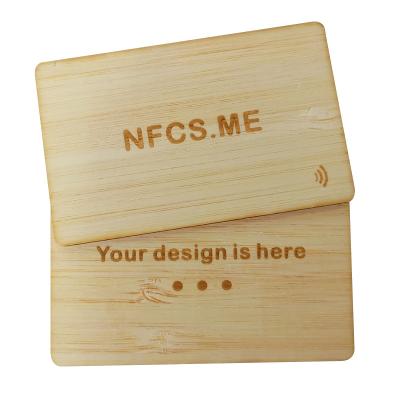 China Waterproof / Weatherproof 2022 NFC 213 216 Popular Wooden Bamboo Printed Business Card RFID Digital Opens Laser Engraving New Material for sale