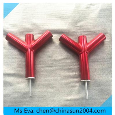 China Industrial Aluminum Red Anodized Bracket For L Tent Pole for sale